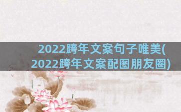 2022跨年文案句子唯美(2022跨年文案配图朋友圈)