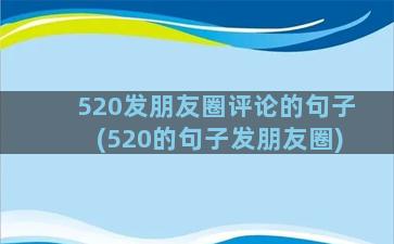 520发朋友圈评论的句子(520的句子发朋友圈)