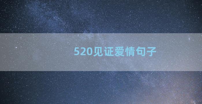 520见证爱情句子