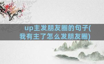 up主发朋友圈的句子(我有主了怎么发朋友圈)