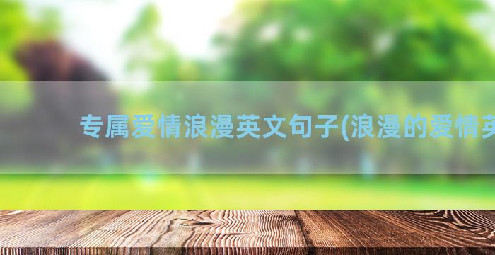 专属爱情浪漫英文句子(浪漫的爱情英文)