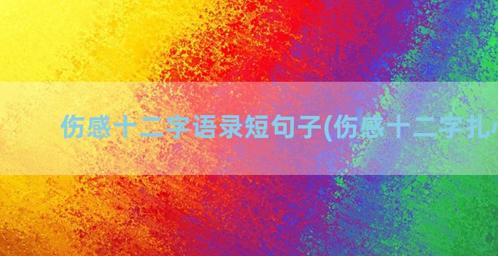 伤感十二字语录短句子(伤感十二字扎心语录)