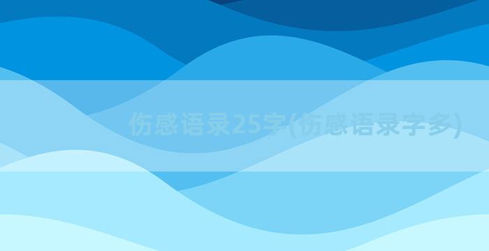 伤感语录25字(伤感语录字多)