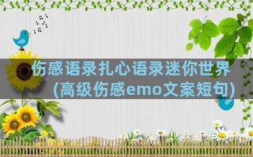 伤感语录扎心语录迷你世界(高级伤感emo文案短句)