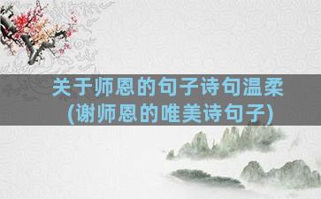 关于师恩的句子诗句温柔(谢师恩的唯美诗句子)