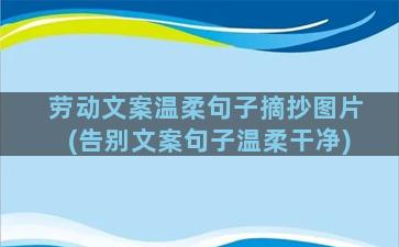 劳动文案温柔句子摘抄图片(告别文案句子温柔干净)