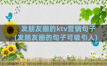 发朋友圈的ktv营销句子(发朋友圈的句子可吸引人)