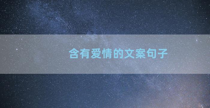 含有爱情的文案句子