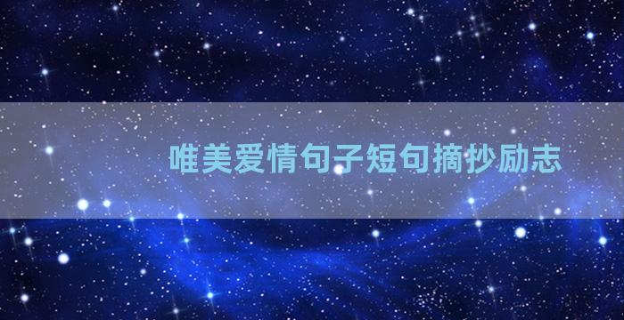 唯美爱情句子短句摘抄励志