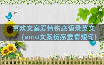 喜欢文案爱情伤感语录英文(emo文案伤感爱情短句)