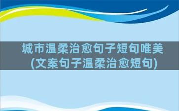 城市温柔治愈句子短句唯美(文案句子温柔治愈短句)