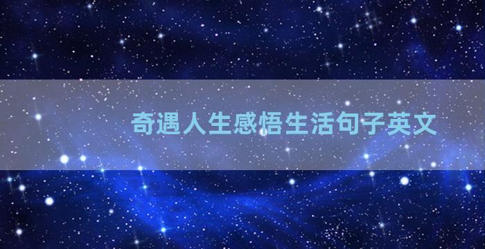 奇遇人生感悟生活句子英文