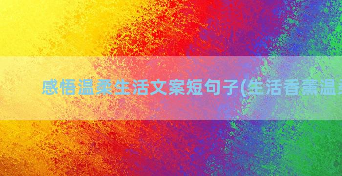 感悟温柔生活文案短句子(生活香薰温柔文案)