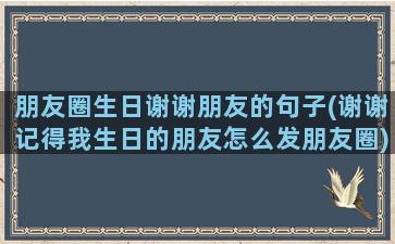 朋友圈生日谢谢朋友的句子(谢谢记得我生日的朋友怎么发朋友圈)