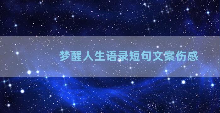 梦醒人生语录短句文案伤感