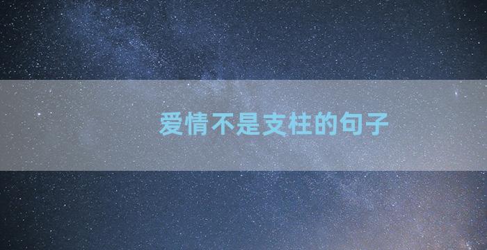 爱情不是支柱的句子