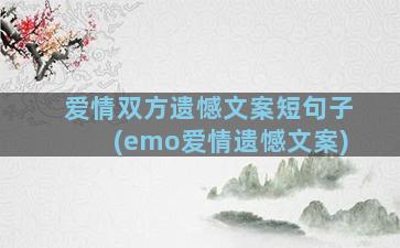 爱情双方遗憾文案短句子(emo爱情遗憾文案)