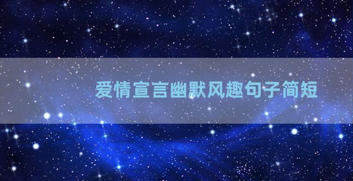 爱情宣言幽默风趣句子简短