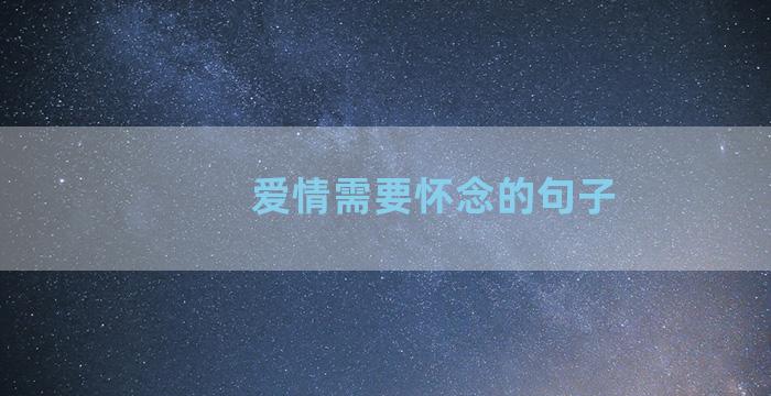 爱情需要怀念的句子