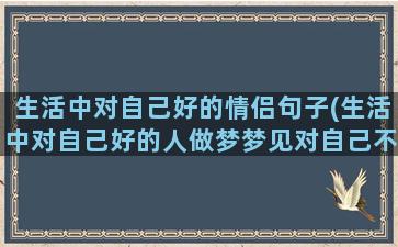 生活中对自己好的情侣句子(生活中对自己好的人做梦梦见对自己不好)