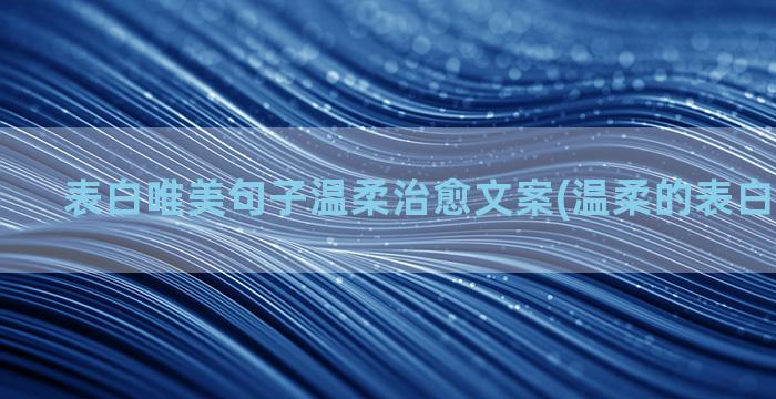 表白唯美句子温柔治愈文案(温柔的表白句子简短)