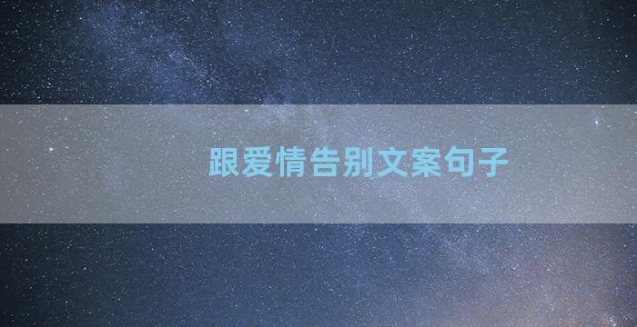 跟爱情告别文案句子